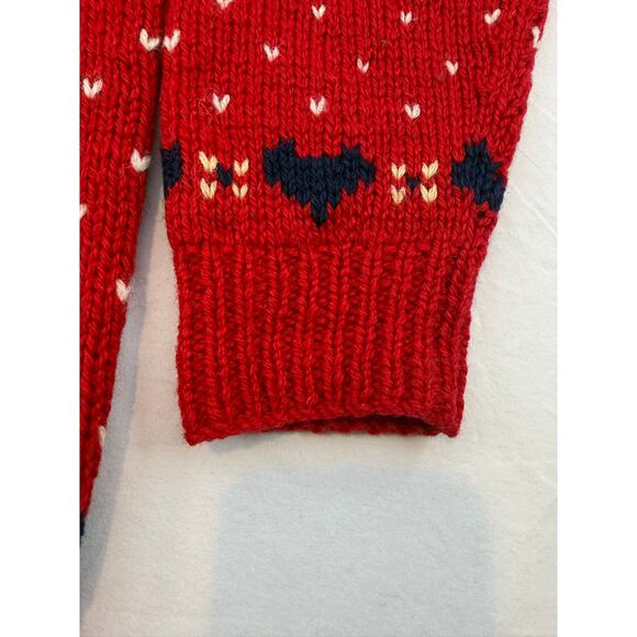 Vintage 1989 Eddie Bauer Goose Christmas Sweater Womens M Red Knit Holiday - Picture 4 of 8